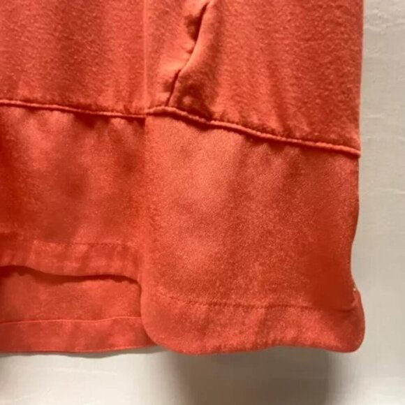 Calvin Klein Women's V-Neck Top Large Orange Multi Layer Fabric Tunic Shirt NWOT - Picture 6 of 12